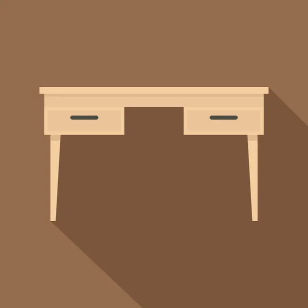 Иконка деревянного стола, плоский стиль — стоковый вектор