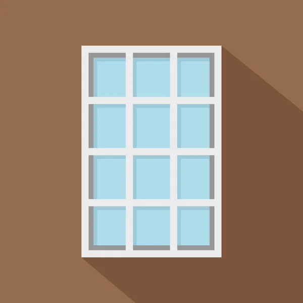 Weißes Gitterrechteck-Fenster-Symbol, flacher Stil — Stockvektor