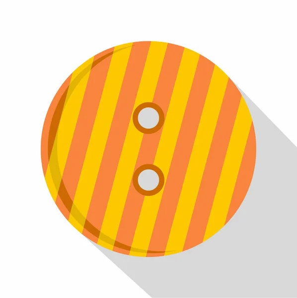 Striped orange and yellow clothing button icon — Stock Vector