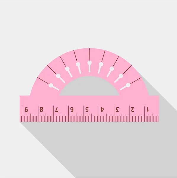 粉色量角器图标, 平面样式 — 图库矢量图片
