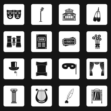 Tiyatro simgeler kümesi kareler vektör