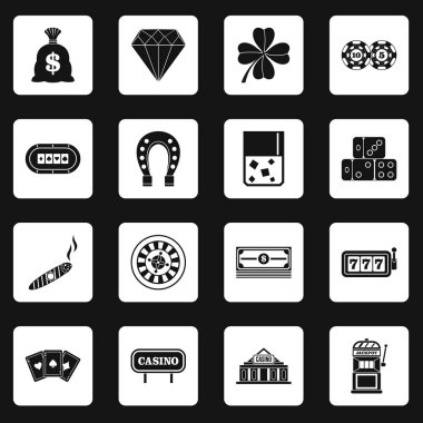 Casino simgeler kümesi kareler vektör