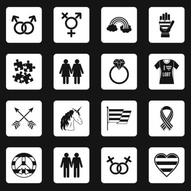 LGBT simgeler kümesi kareler vektör