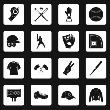 Beyzbol simgeler kümesi kareler vektör