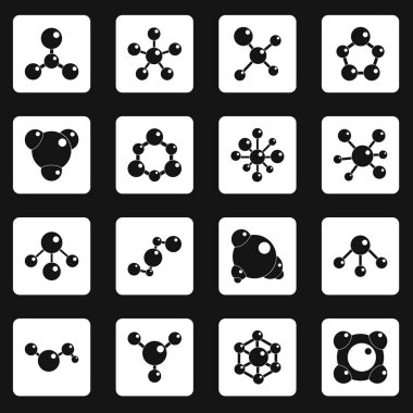 Molekül simgeler kümesi kareler vektör