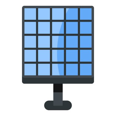 İzole elektrik güneş paneli simgesini