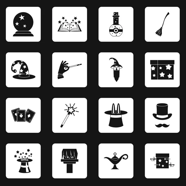 Magic icons set squares vector — Stock Vector