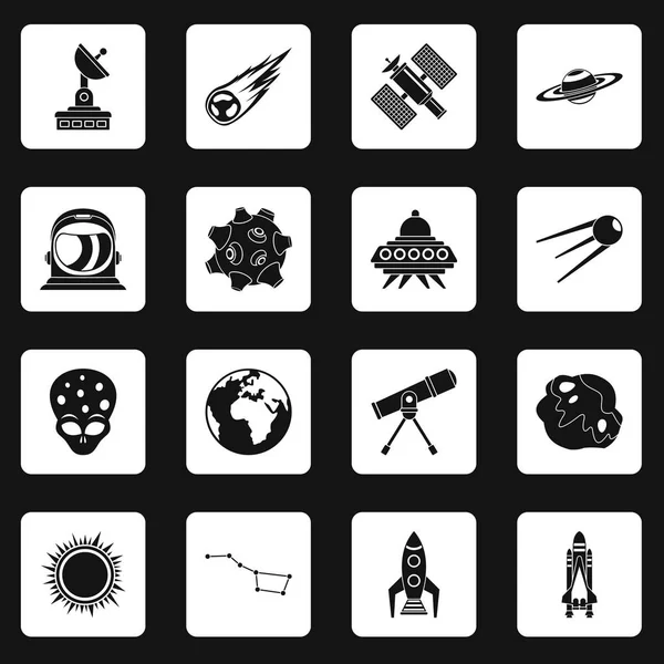 Space icons set squares vector — Stock Vector