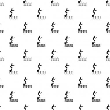 Sıçrama tahtası tasarlamak vektör üzerinde duran adam