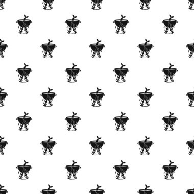 Balık çorbası üzerinde bir yangın tasarlamak vektör