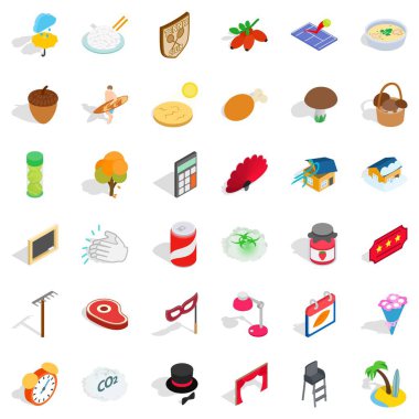 Hayat Icons set, izometrik stili