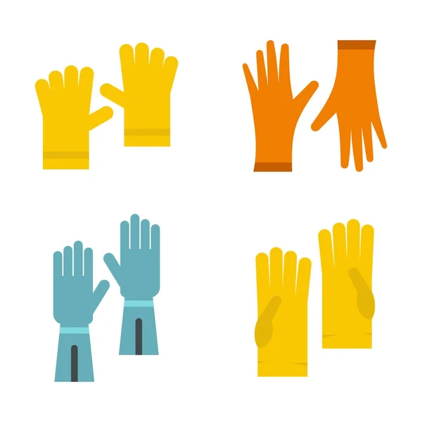 Рабочие перчатки иконка, плоский стиль — стоковый вектор