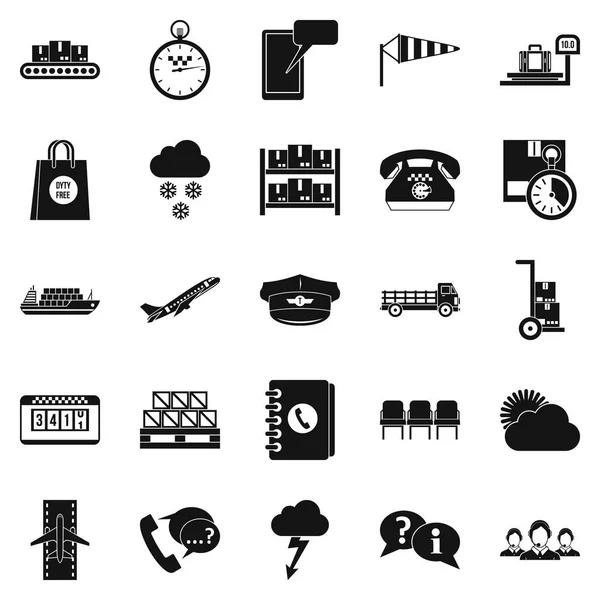 Ensemble d'icônes de surintendant, style simple — Image vectorielle