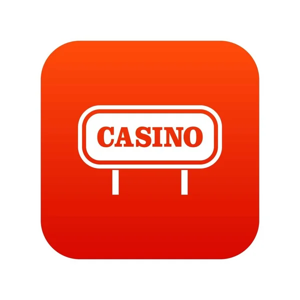 Icono de signo de casino rojo digital — Vector de stock