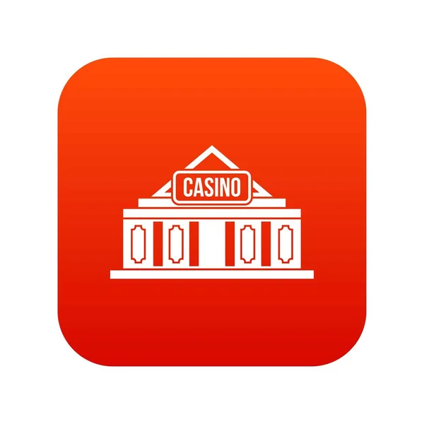 Ícone de construção do casino vermelho digital — Vetor de Stock