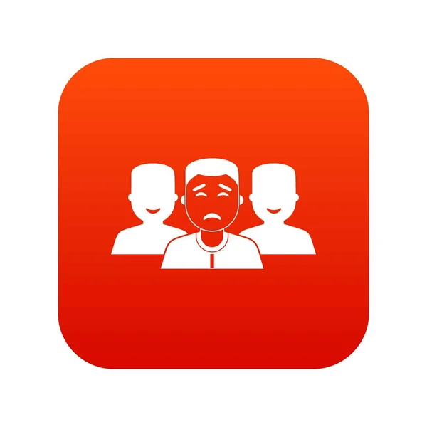 Mensen groep pictogram digitale rood — Stockvector