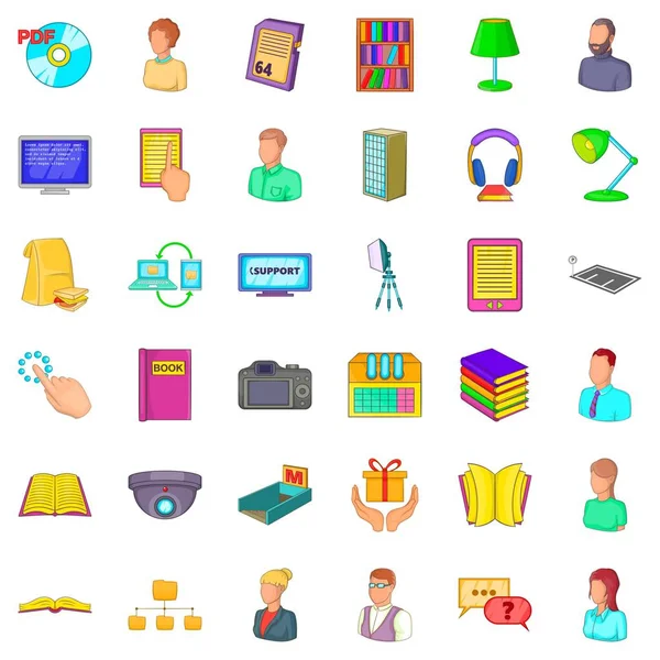 Kitaplık Icons set, karikatür tarzı