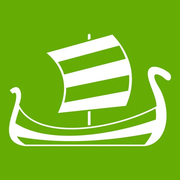 Middeleeuwse boot pictogram groen — Stockvector