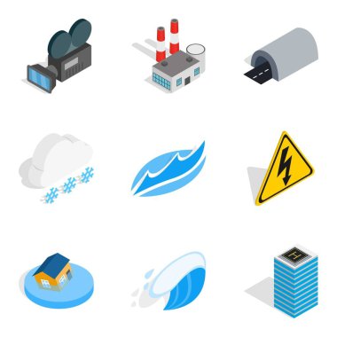 Enerji aygıt simgeler kümesi, izometrik stili