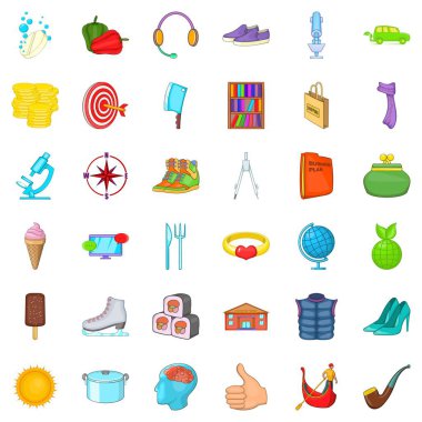 Yaşam tarzı Icons set, karikatür tarzı