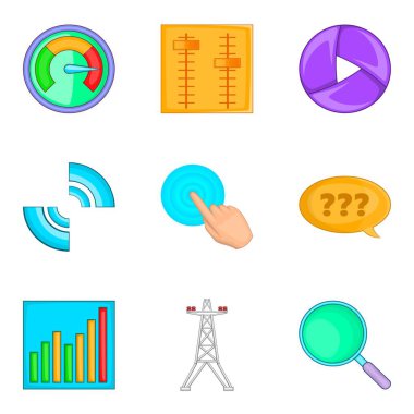 Sistem simgeleri kümesini mühendislik, karikatür tarzı