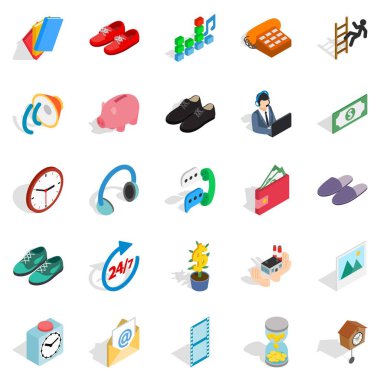 Bağış Icons set, izometrik stili