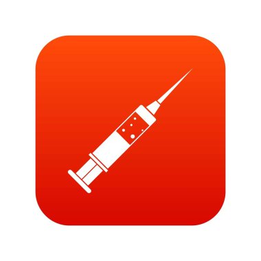 Enjeksiyon şırınga simgesi dijital kırmızı