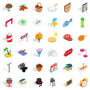 Ömür boyu Icons set, izometrik stili