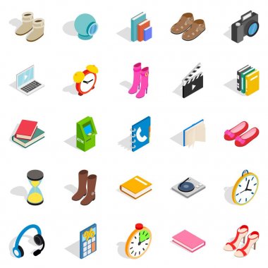 Hediye Icons set, izometrik stili