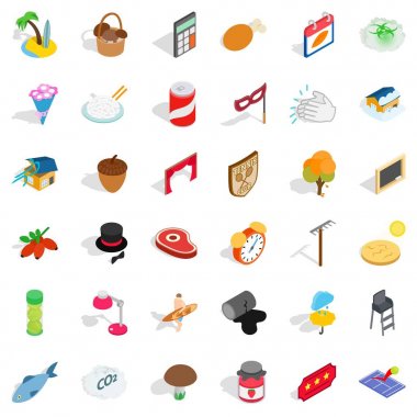Yaşam tarzı Icons set, izometrik stili