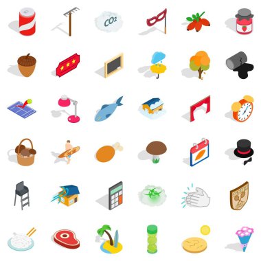 Hayat Icons set, izometrik stili