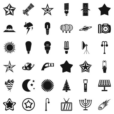 Işık Icons set, basit tarzı