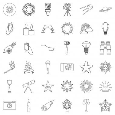 Işık Icons set, anahat stili