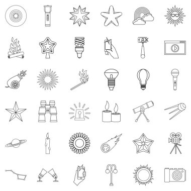 Yangın Icons set, anahat stili