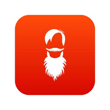 Sakal simgesi dijital kırmızı ile erkek avatar