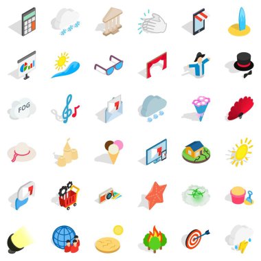 Işık Icons set, izometrik stili