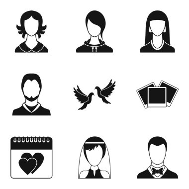 Aile ilişkisi Icons set, basit tarzı