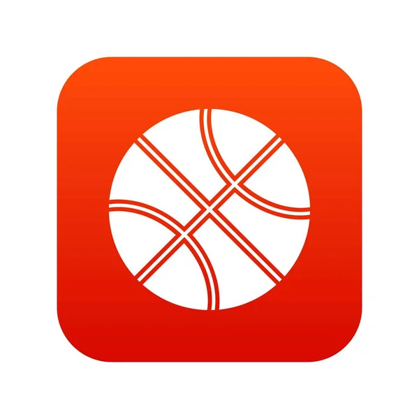 Icône de ballon de basket numérique rouge — Image vectorielle