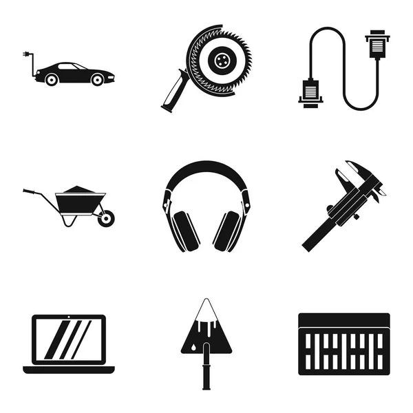 Mechanic icons set, simple style — Stock Vector