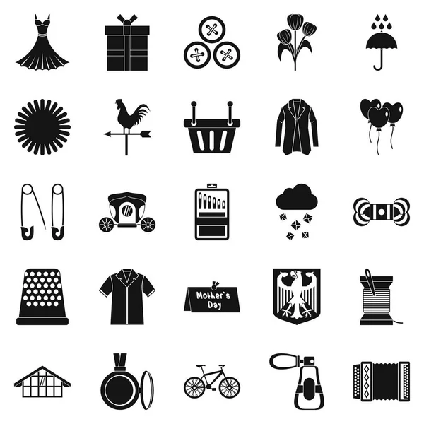 Conjunto de iconos de código de vestimenta, estilo simple — Vector de stock