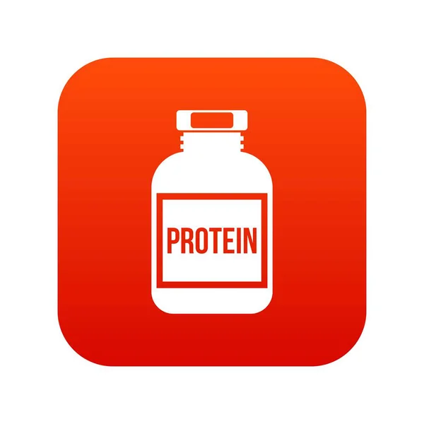 Nutritional supplement for athletes icon digital red — Stock Vector