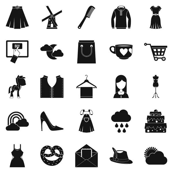 Şekilde Icons set, basit tarzı — Stok Vektör