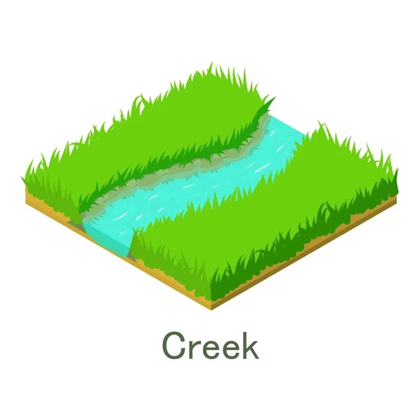 Icône Creek, style isométrique . — Image vectorielle