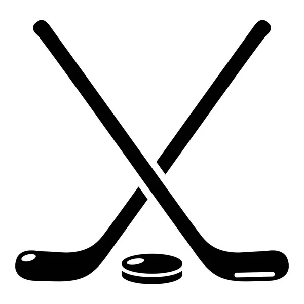 Icono de palo de hockey, estilo negro simple — Vector de stock
