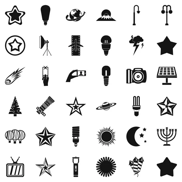 Conjunto de iconos Spotlight, estilo simple — Vector de stock