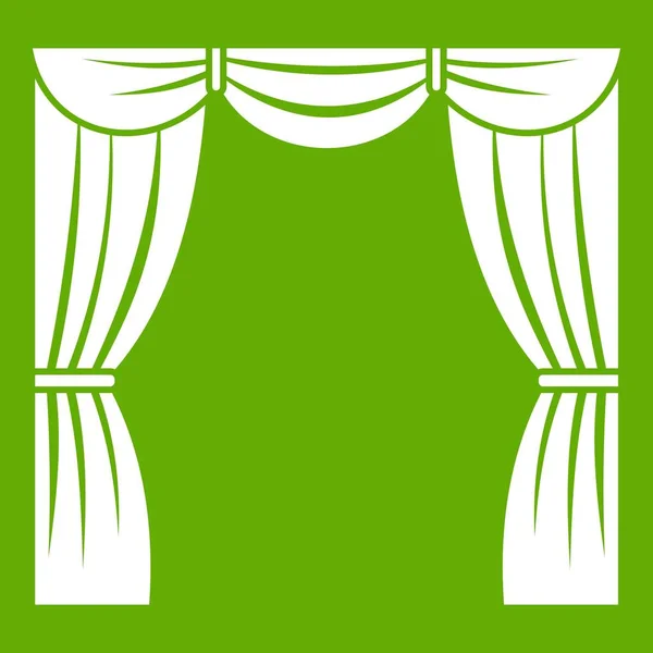 A színpadon ikon zöld függöny — Stock Vector