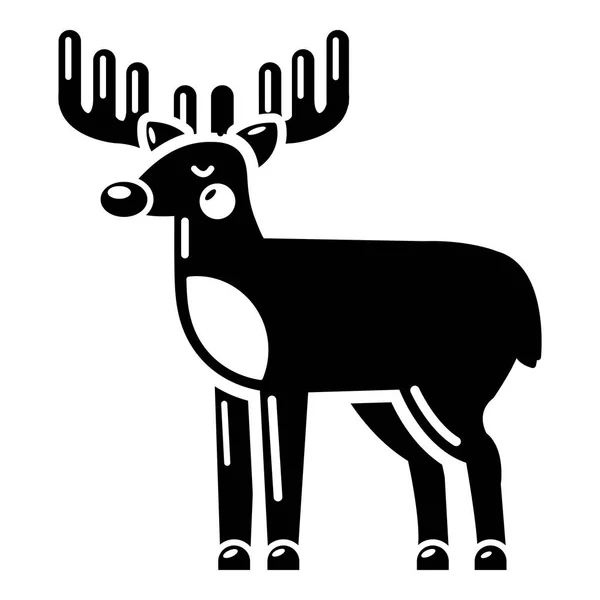麋鹿图标, 简单的黑色风格 — 图库矢量图片