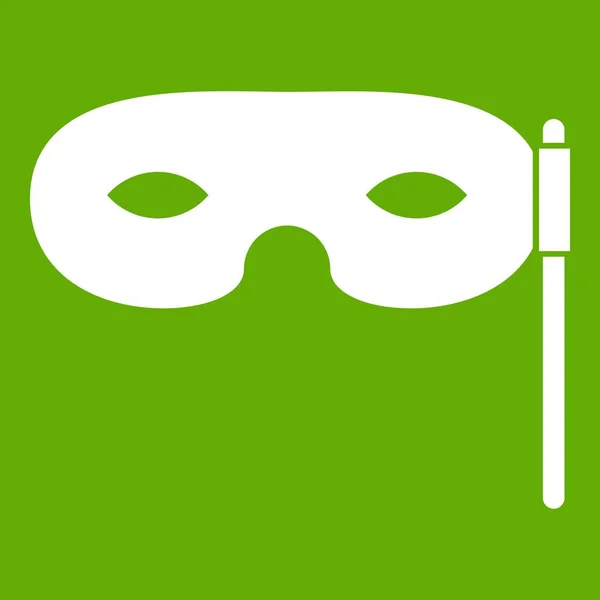 Carnaval masker pictogram groen — Stockvector