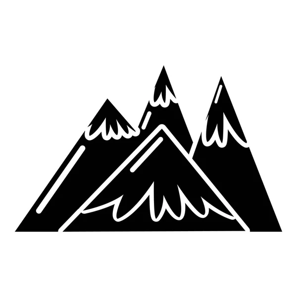 Icono de las montañas, estilo negro simple — Archivo Imágenes Vectoriales