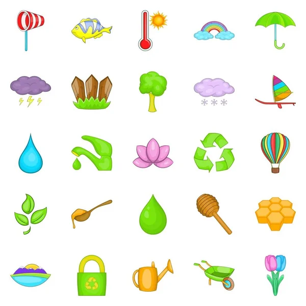 Conjunto de ícones de cultivo, estilo cartoon — Vetor de Stock